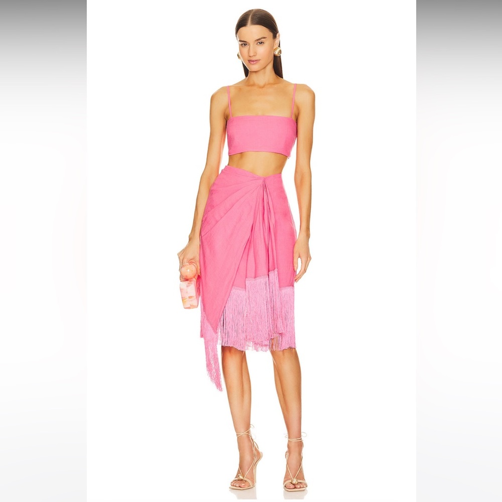 Cult Gaia Pink Matching Top and Skirt - Tereza Top and Veronika Skirt in Sangria